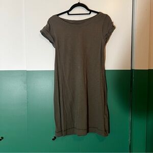 Banana Republic Olive Green T-Shirt Dress- size medium